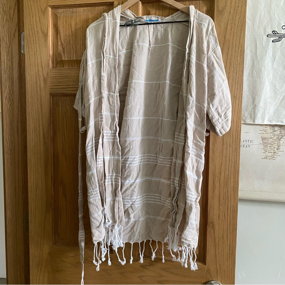 Beige Striped Tassel Robe - Picture 6 of 6